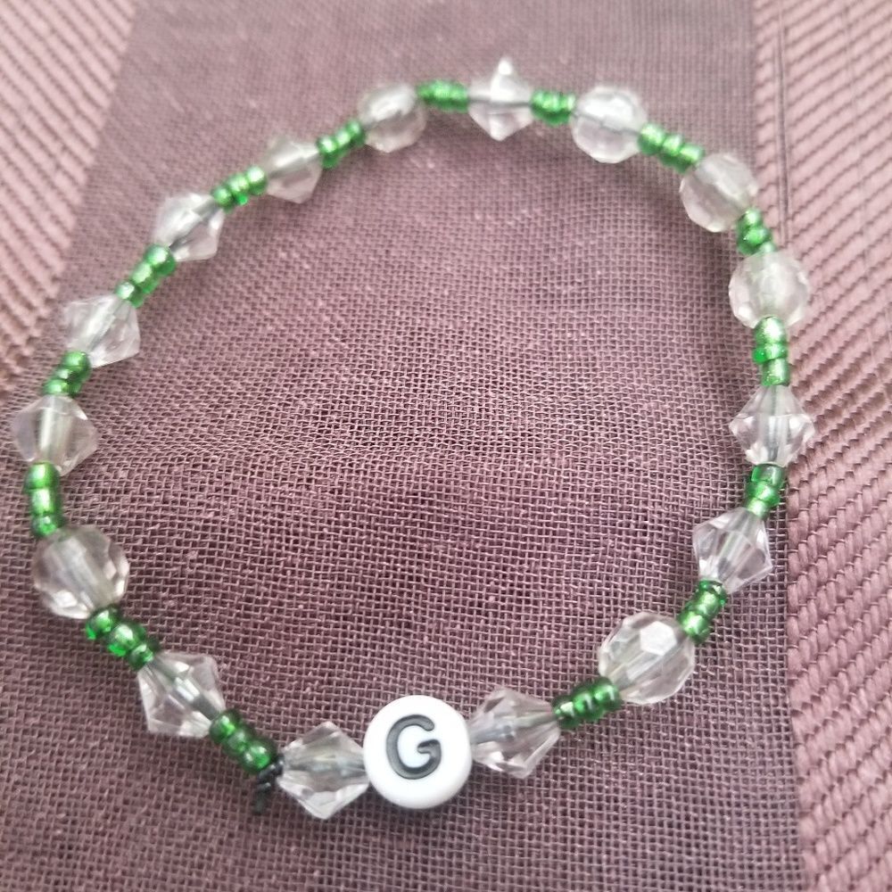  initial G Handmade Beaded bracelet  